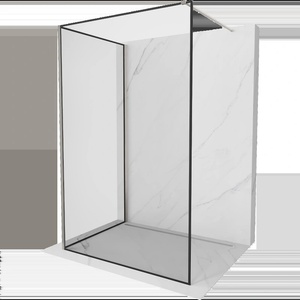 Mexen Kioto душ стена Walk-in 130 x 120 cm, черна рамка, четкан никел - 800-130-212-97-70-120 (800-130-212-97-70-120)