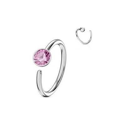 Šperky4U piercing do nosu ucha kruh se zirkonem N0024-P