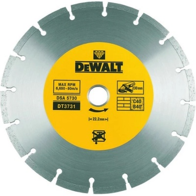 Dewalt DT3731 dia kotouč 230x22,2mm ze slinutých karbidů na suché řezání betonu a cihel DT3731-QZ