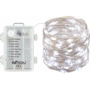 Senzanakupy Vánoční mikro řetěz na baterie 10 m 100 LED s časovačem, studená bílá