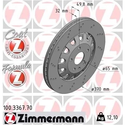 Brzdový kotouč ZIMMERMANN 100.3367.70 (100336770)
