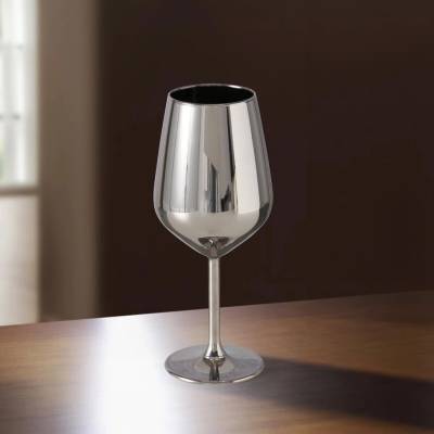 Boltze Sklenice na víno Adora stříbrná 492538 Ø 9 × v 22 cm 490 ml