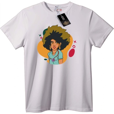 NOONEBRAND Тениска Афро Доктор - XS, White