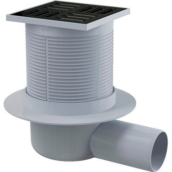 Deante Точков сифон с решетка, 105x105, черен (KOS_N01C)