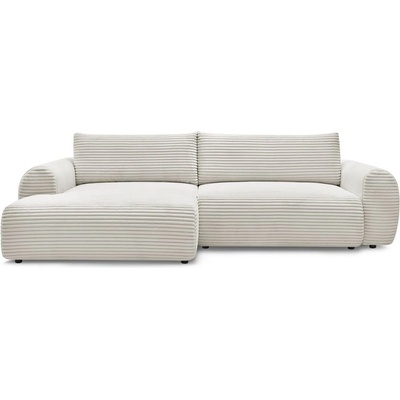 Bobochic Кремав разтегателен ъглов диван от рипсено кадифе (ляв ъгъл) Lucien - Bobochic Paris (104024)