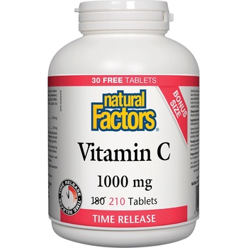 Natural Factors Vitamin C Time Release, 1000 mg, 210 таблетки, Natural Factors