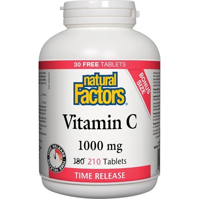 Natural Factors Vitamin C Time Release, 1000 mg, 210 таблетки, Natural Factors