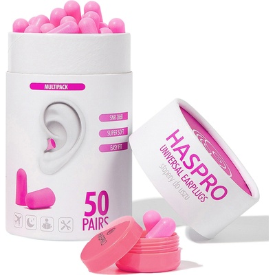 Haspro Multi špunty do uší růžové 50 párů