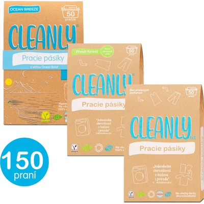 CleanlyEco Pracie pásiky na 150 praní Triple Mix Pure, Forest & Ocean