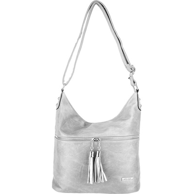 ZOE dámska crossbody koženková kabelka Sivá