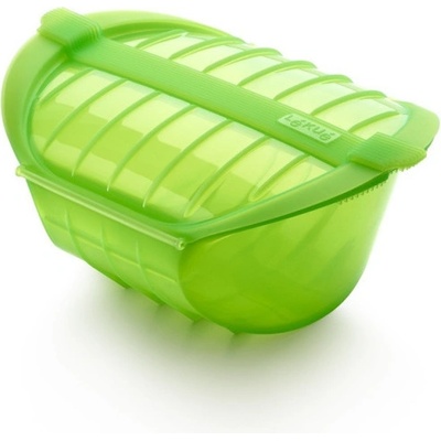 Lekue Съд за готвене на пара в микровълнова Lekue 1009027, 500 мл, 1-2 порции, Платинен силикон, Зелен (1009027)