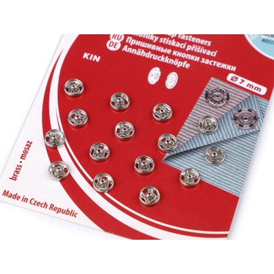 Kohinoor Kovové patentky 0,7 cm stříbrné 15 ks