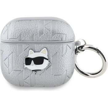 KARL LAGERFELD Monogram Choupette Head калъф за AirPods 4 - сребрист (3666339452148)