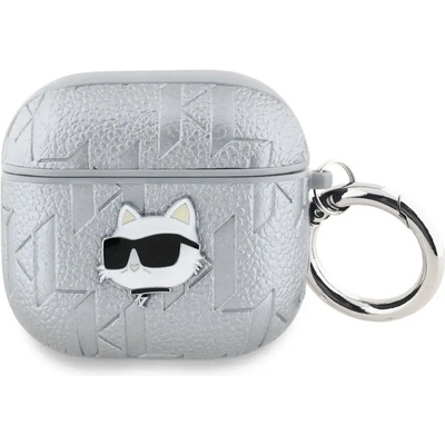 KARL LAGERFELD Monogram Choupette Head калъф за AirPods 4 - сребрист (3666339452148)