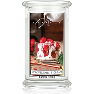 Kringle Candle Classic Strawberries & Cream ароматна свещ 623 гр