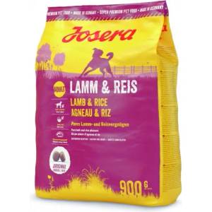 Josera dog lamb & rice adult, пълноценна храна за порастнали кучета с агне и ориз, подходяща за чувствителни стомаси 0, 900 кг, Германия - 50005573