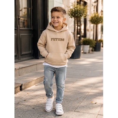 Fashionkids zateplená mikina s kapucňou Future karamelová