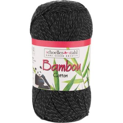 Schoeller+Stahl BAMBOU COTTON - 40% viskóza, 30% bavlna, 30% polyakryl - Ručně pletací příze Barva: 02- Schwarz
