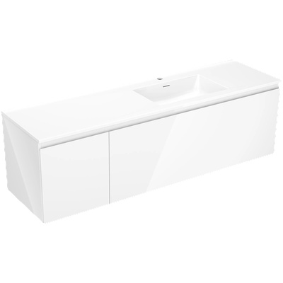 Orio баня шкаф 160 см с мивка Otis дясна, 1S, 1D, бял гланц - 91A13-16047-3-BBFF00-W18P00 (91A13-16047-3-BBFF00-W18P00)