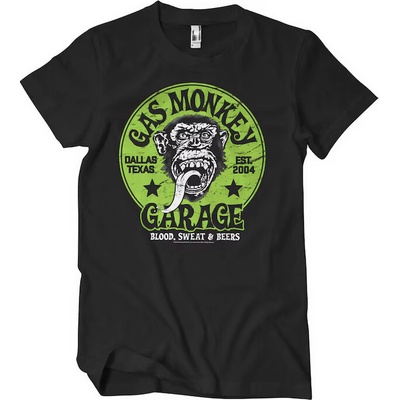 Triko Gas Monkey Garage Green Logo černé