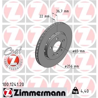 ZIMMERMANN Brzdový kotúč 100124120