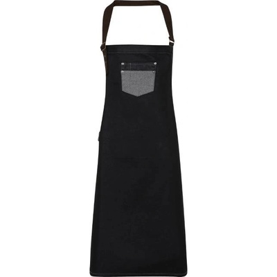 Premier Džínová zástěra s laclem PR136 uni černý denim