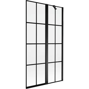Mexen Mist екран за вана 2-крилен десен 100 x 150 см, черна решетка, черен - 8A9-100-011-70-77-P (8A9-100-011-70-77-P)