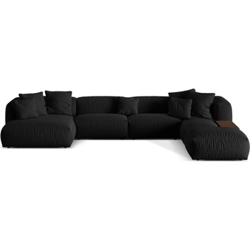 Micadoni Черен модулен ъглов диван (десен ъгъл/U форма) Martina - Micadoni Home (MIC_UR_169_F1_MARTINA4)