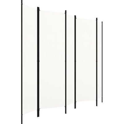 VidaXl 5dílný pokojový dělič bílý 250 x 180 cm – Zboží Dáma