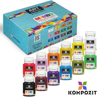 Mambo Kompozit sada farieb na textil a kožu 12 х 20 ml