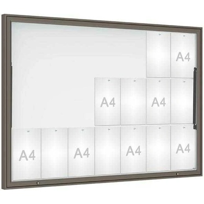 PROCITY Vonkajšia vitrína Classique, 21 x A4, plexi, šeda PRO