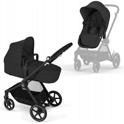 Cybex Eos Basic 3v1 Kombinovaný Rám Černý + Adaptéry + Autosedačka Aton B2 I-Size Moon Black 2023