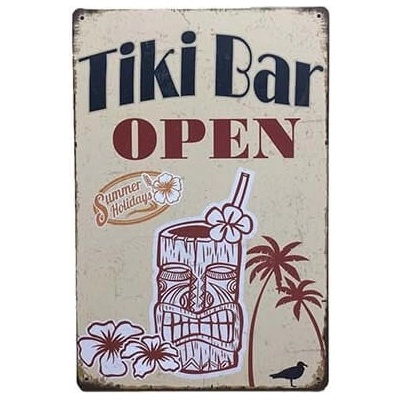 Ceduľa Tiki Bar Open