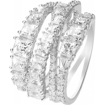 Swarovski Trblietavý trojradový prsteň Twist 584656