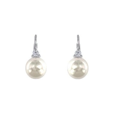 Infinitysilver stříbrné náušnice s perlou a zirkonem 436120W