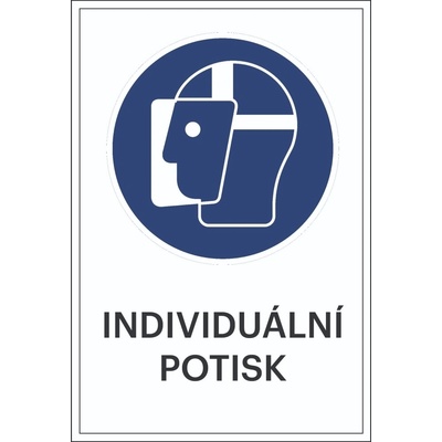 Bezpečnostní příkazové značení, Použijte bezpečnostní masku, s možností individuálního textu – plast, 300×450 mm