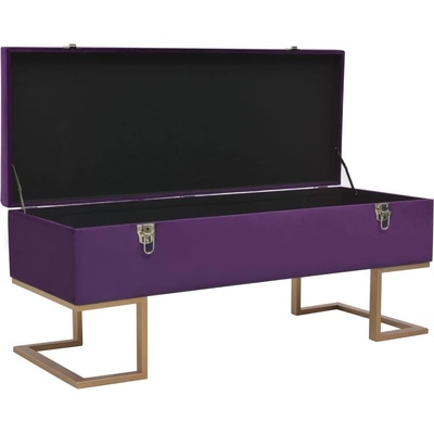 Vidaxl Lavice s úložným prostorem 105 cm fialová samet