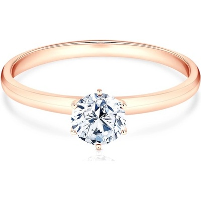 Savicki Zásnubný prsteň ružové zlato diamant SV R7 D R