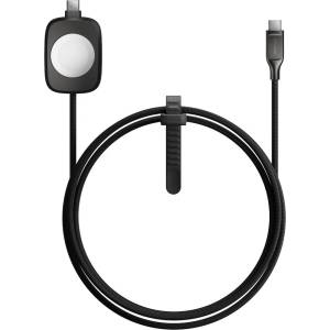 Nomad Здрав USB-C към USB-C кабел за устройства с USB-C порт и вграден док за зареждане на Apple Watch - Nomad Universal USB-C to USB-C Charging Cable With Apple Watch Dock 100W (черен) (150 см) (1B4103114L