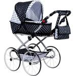 New Baby Детска ретро количка за кукли 2в1 New Baby Наталка бяло-черна (29157)