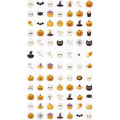 Sugar Stamp Pusinky předtištěné předlohy Halloween Předtištěný arch č.7 Halloween emoji 1, pr 2 cm