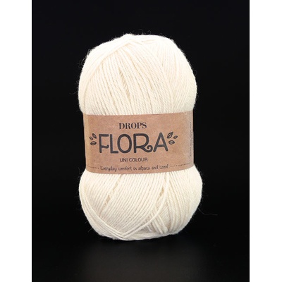 Příze DROPS Flora uni colour 01 - smetanová