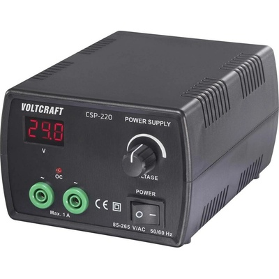 VOLTCRAFT CSP-220 laboratorní zdroj s nastavitelným napětím střídavé napětí 0 - 24 V/AC;1 A (max.);24 W;Počet výstupů 1