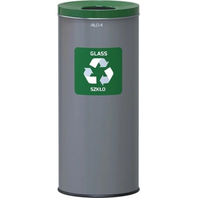 Alda Kovové odpadkové koše EKO na tříděný odpad 45 l zelený 18391