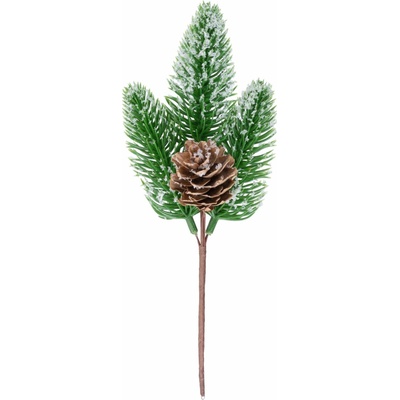 Vetvička MagicHome Vianoce, prírodná, zasnežená, 18 cm