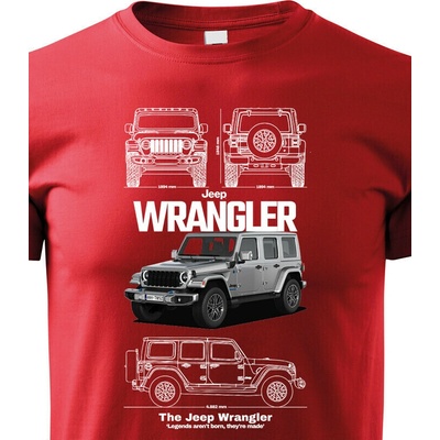 Dětské tričko Jeep Wrangler Červená Canvas Bezvatriko.cz 2324