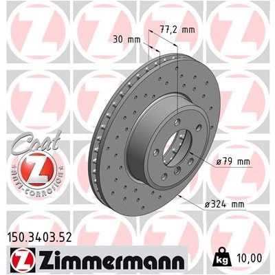 ZIMMERMANN Brzdový kotúč 150340352