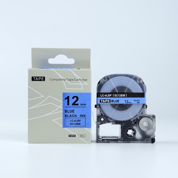 Compatible Epson LTS12BW, 12mm x 5m, син шрифт / бял фон, съвместима лента (LTS12BW)