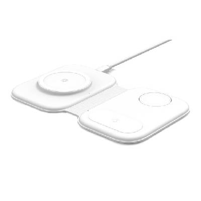 F20P 3в1 безжично зарядно за iPhone / Apple Watch / AirPods - 15W - бяло (82511)