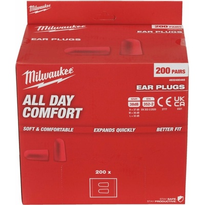 MILWAUKEE Penové zátky do uší 200 párov